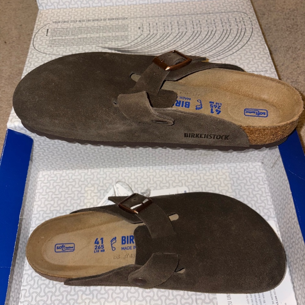 Birkenstock Dark Brown Suede Slip-Ons